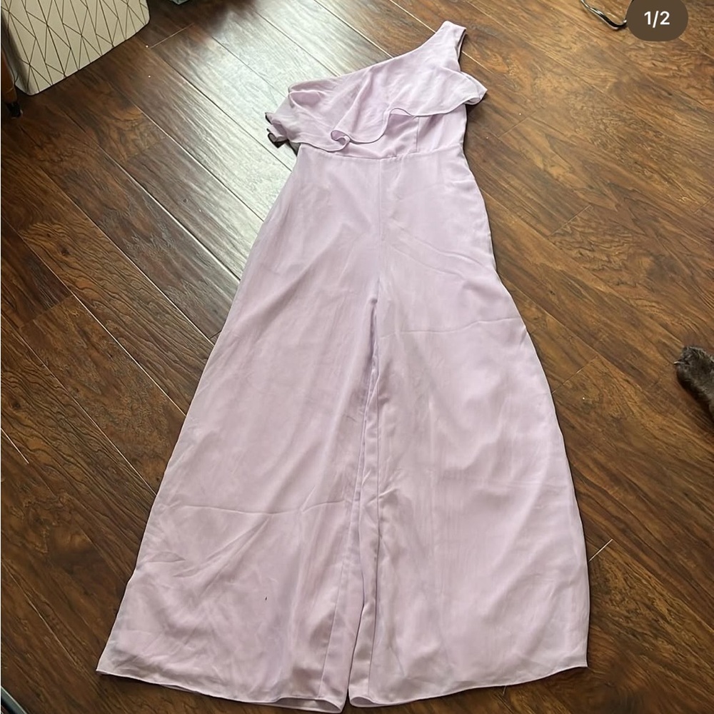 SHEIN One-Shoulder Lavender Jumpsuit